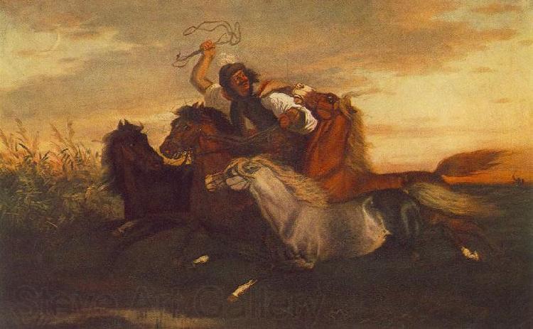 Karoly Lotz Galloping Outlaw Spain oil painting art